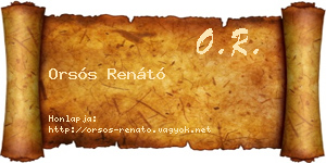 Orsós Renátó névjegykártya