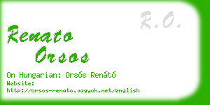 renato orsos business card