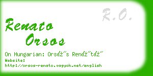 renato orsos business card